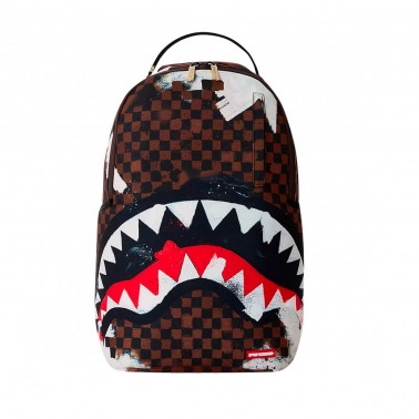 Τσάντα Πλάτης Καφέ - Sprayground Sharks In Paris Cotton Canvas Painted
