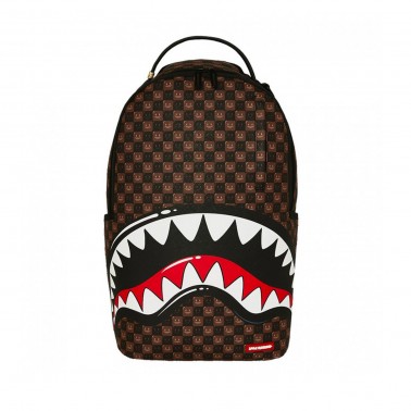 Τσάντα Πλάτης Καφέ - Sprayground Sharks In Paris WTF Bubble Brown Check