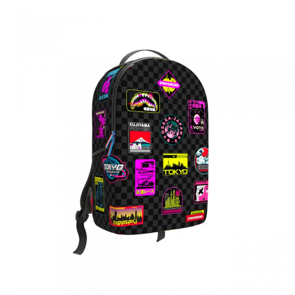 Τσάντα Πλάτης Μαύρη - Sprayground Global Mogul Cyber Punk Japan Cities