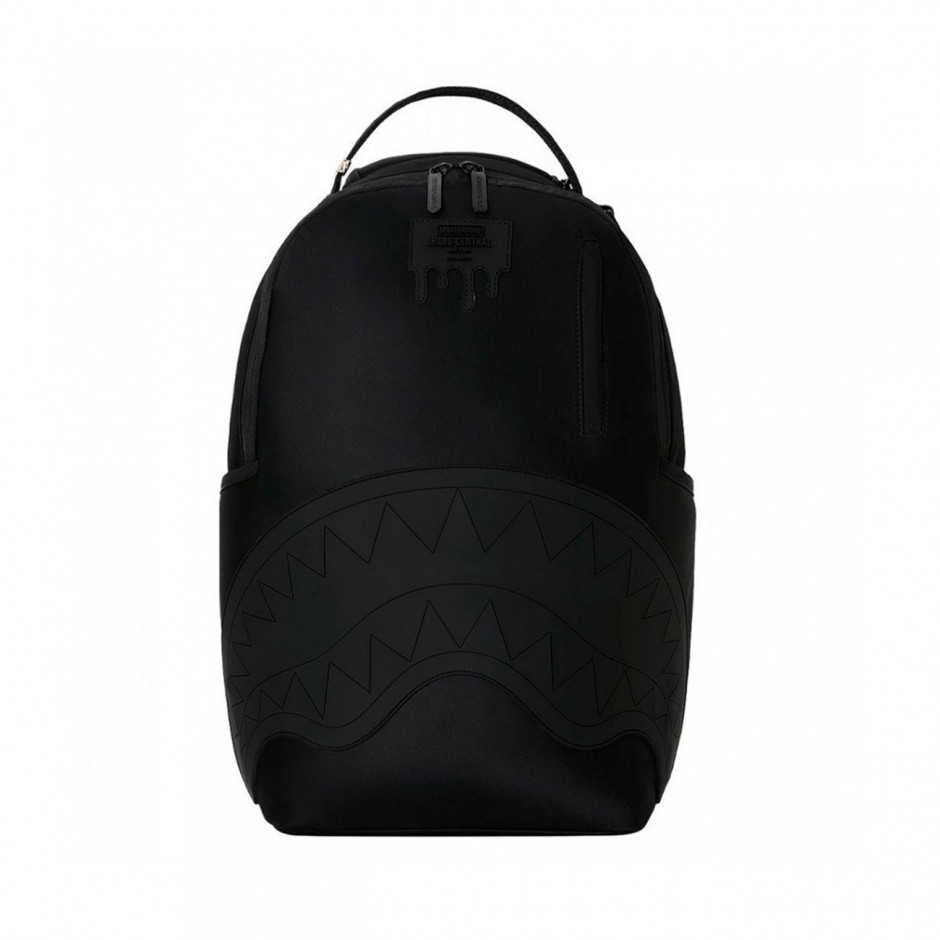 Τσάντα Πλάτης Μαύρη - Sprayground Shark Central Blacked Out Embossed Nylon