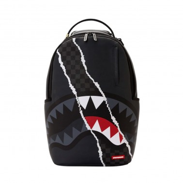 Backpack Colorful - Sprayground Center Rip Revealing Gray Check