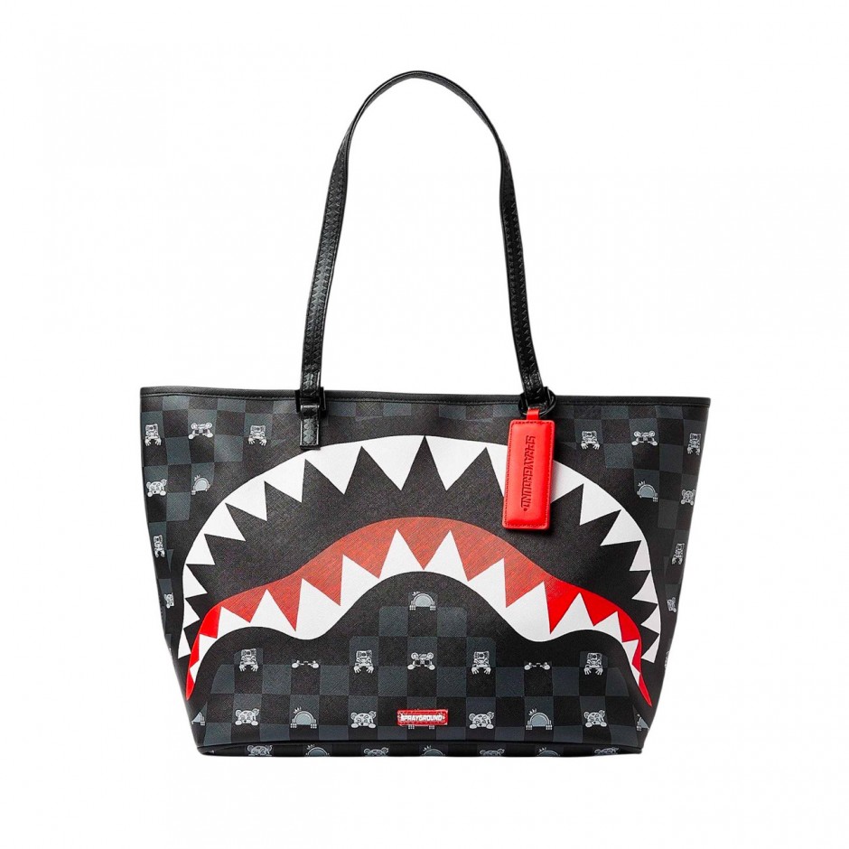 Τσάντα Tote Μαύρη - Sprayground Peeking Character Check