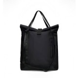 RAINS ROLLTOP TOTE BAG 13390-01 Black Image 0