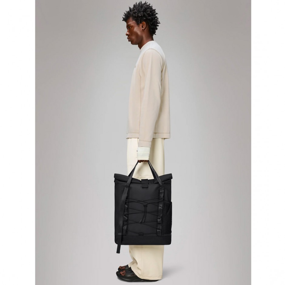 RAINS ROLLTOP TOTE BAG 13390-01 Black