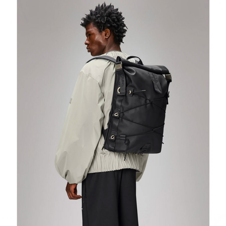 RAINS CORD ROLLTOP BACKPACK 14480-01 Black