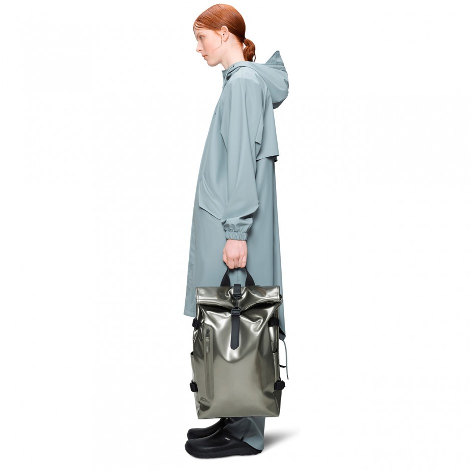 Τσάντα Πλάτης Γκρι - Rains Rolltop Rucksack Large