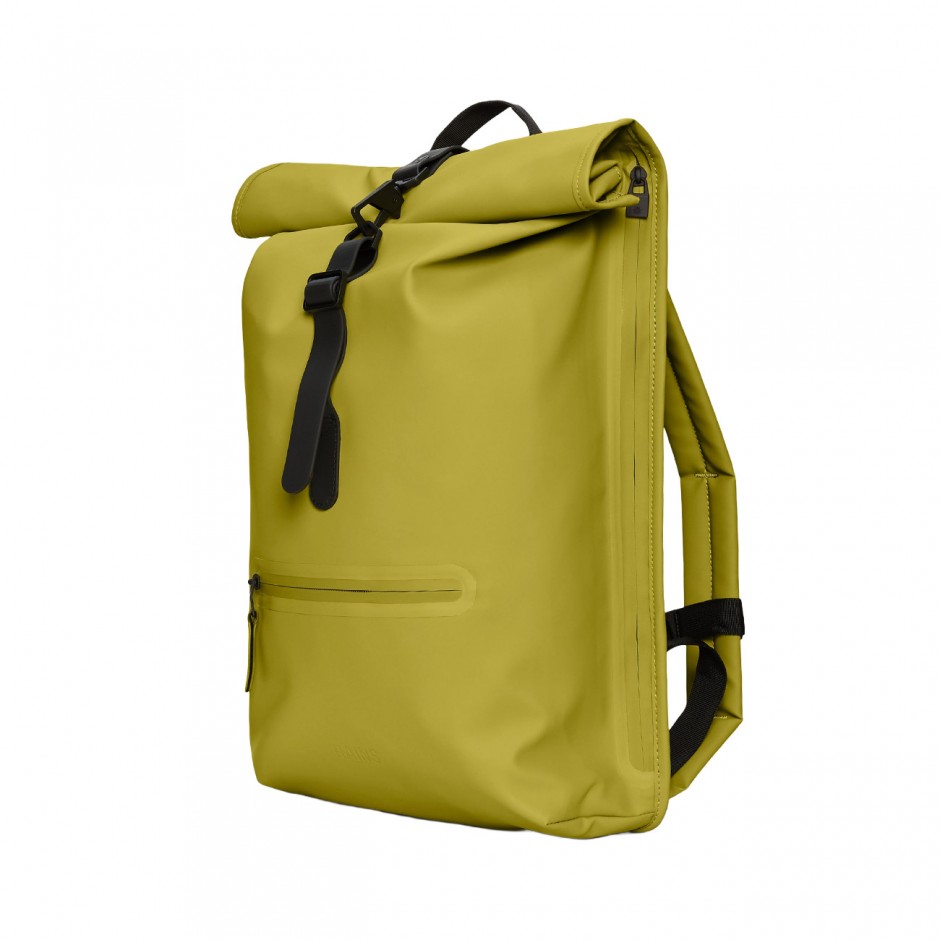Backpack Yellow - Rains Rolltop Rucksack 
