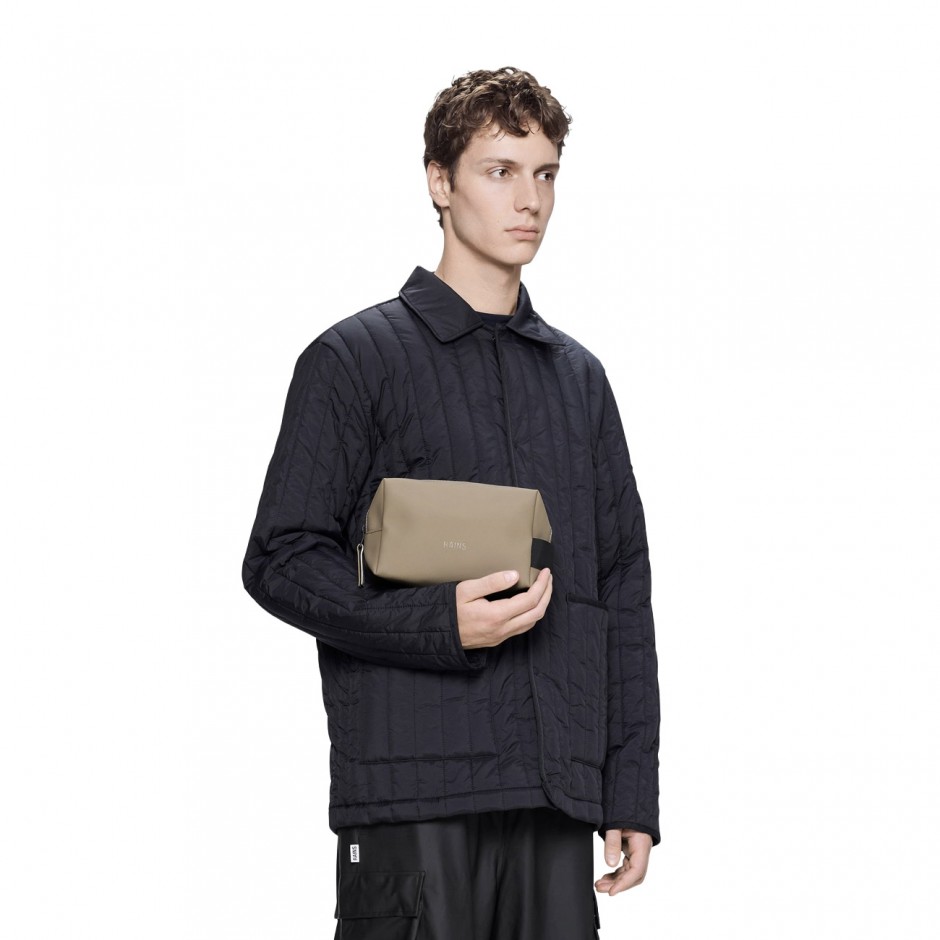 RAINS WASH BAG SMALL W3 15580-133 Μπέζ