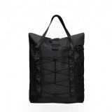 RAINS ROLLTOP TOTE BAG 13390-01 Black Image 