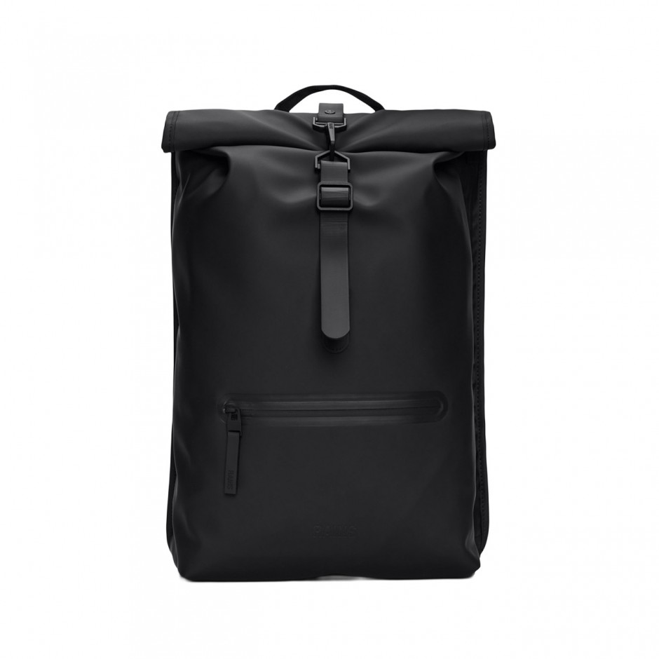 Τσάντα Πλάτης Μαύρη - Rains Rolltop Rucksack