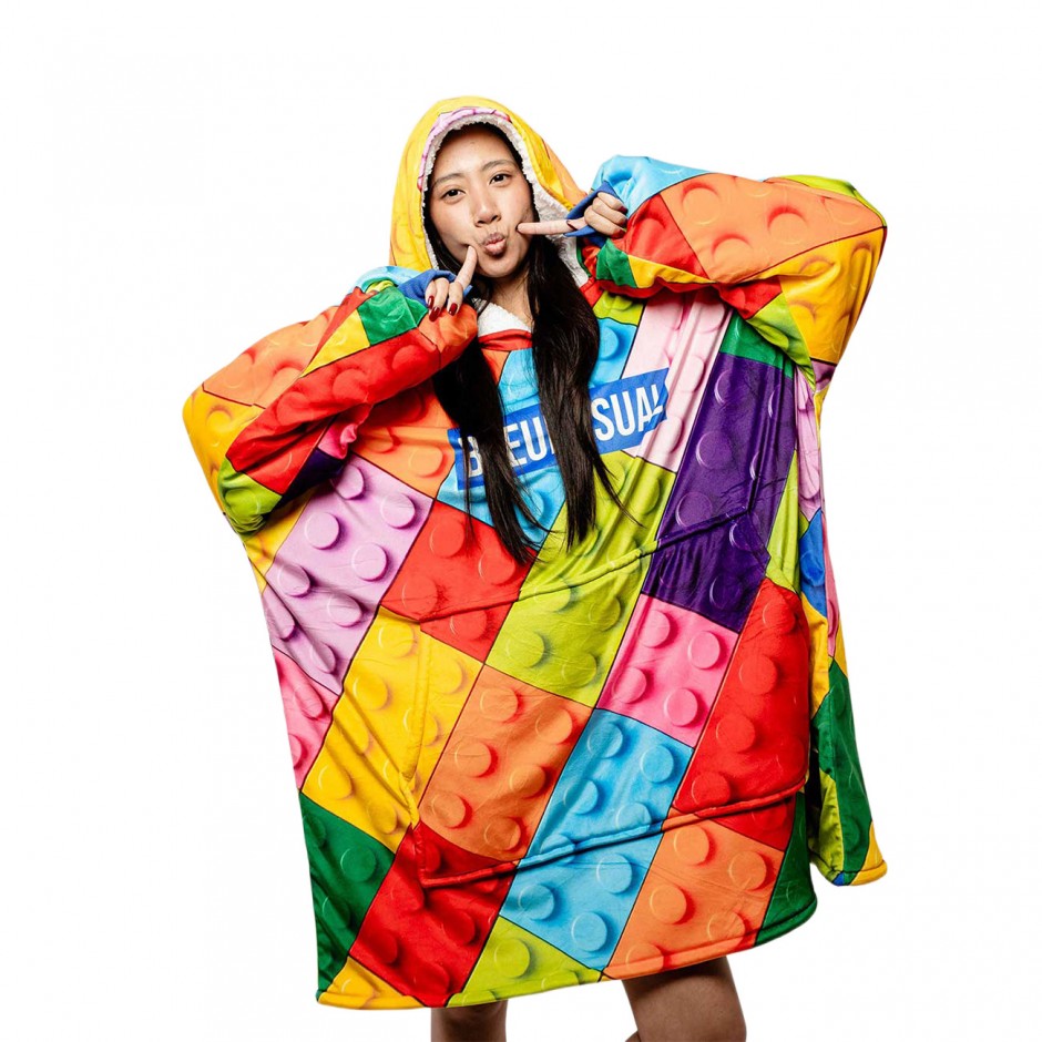 BEE UNUSUAL PLAY WITH ME HOODED PONCHO BLANKET HH-257421-MULTI Colorful