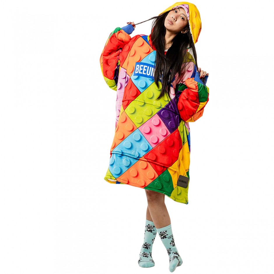 BEE UNUSUAL PLAY WITH ME HOODED PONCHO BLANKET HH-257421-MULTI Colorful