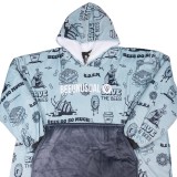 BEE UNUSUAL BDSM HOODED PONCHO BLANKET HH-257427-L.BLUE Siel Image 1