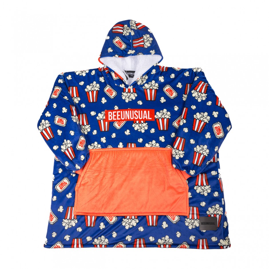 Unisex Poncho Μπλε - Bee Unusual 'Chill Bitch'