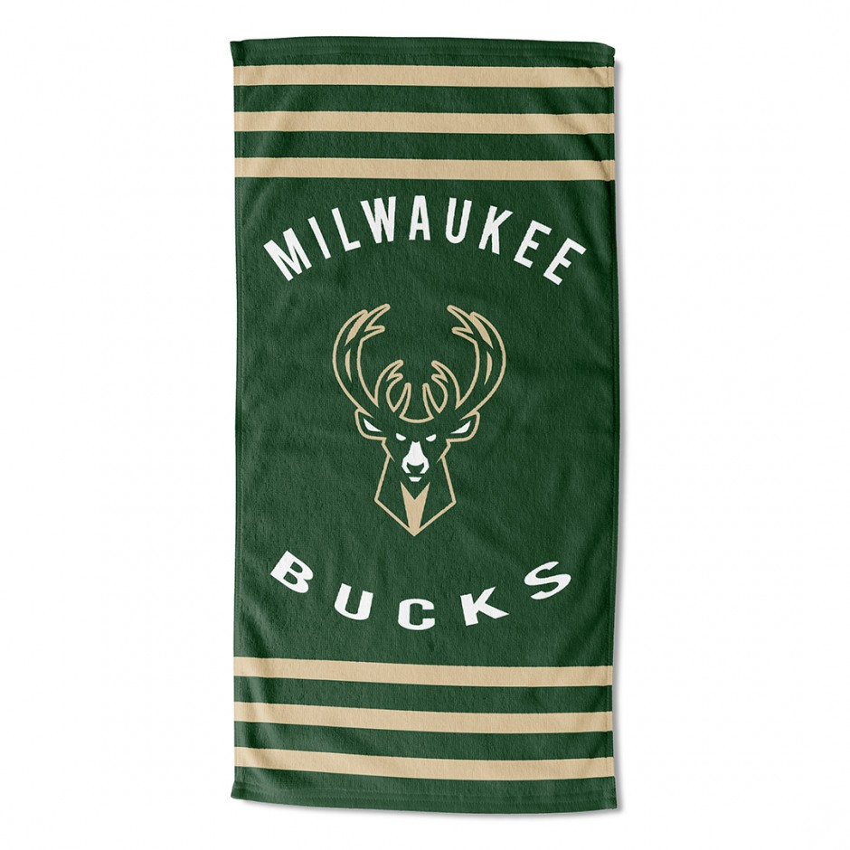 NBA MILWAULKEE BUCKS STRIPES 30X60 BEACH TOWEL 100-00005 Green