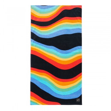 SLOWTIDE PRINTED BEACH TOWELS ROYBGIV (BLACK) STRP013-BLACK Colorful