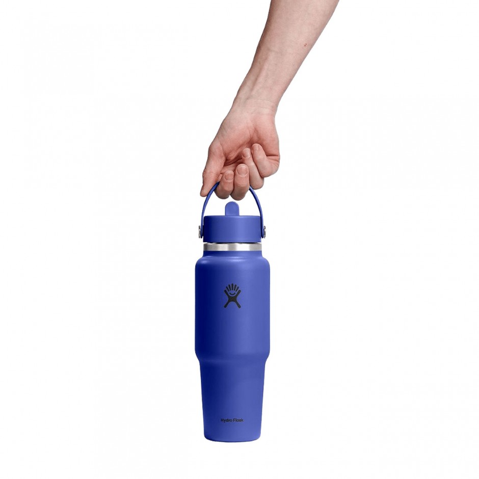 Thermos Bottle Blue - Hydro Flask 32 oz Wide Mouth With Flex Straw Travel Bottle