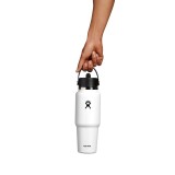 Thermos Bottle White - Hydro Flask 32 oz Wide Mouth With Flex Straw Travel Bottle Image 1