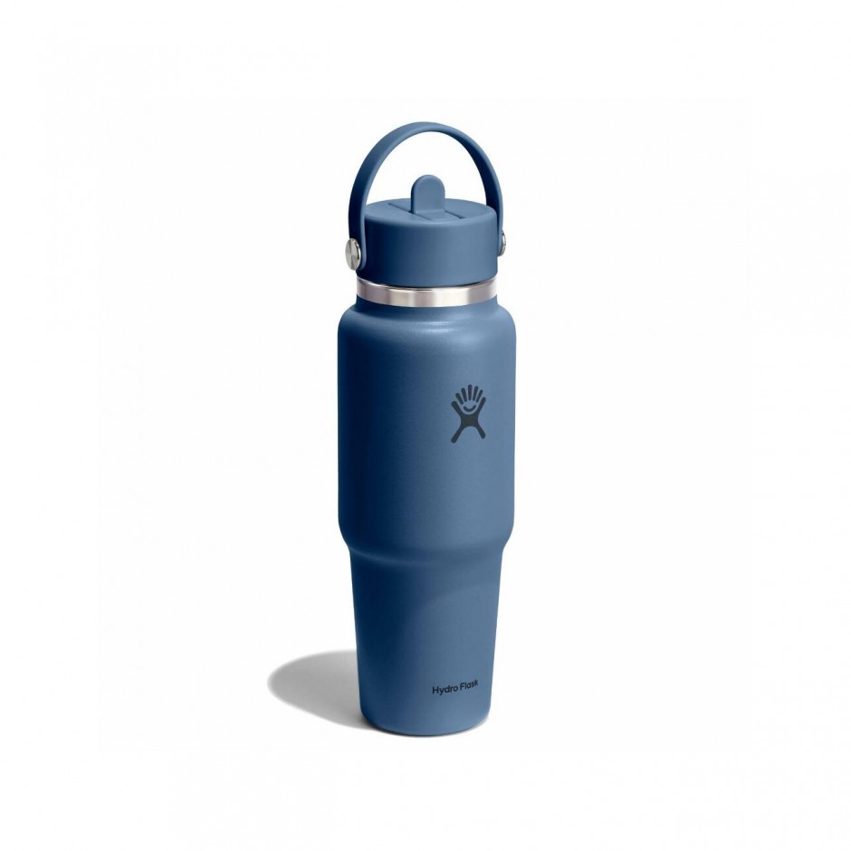 Thermos Bottle Blue - Hydro Flask 32 oz Wide Mouth With Flex Straw Travel Bottle