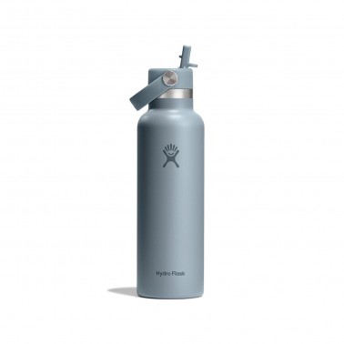 Thermos Bottle Grey - Hydro Flask 21 oz Standard Mouth With Flex Straw Cap
