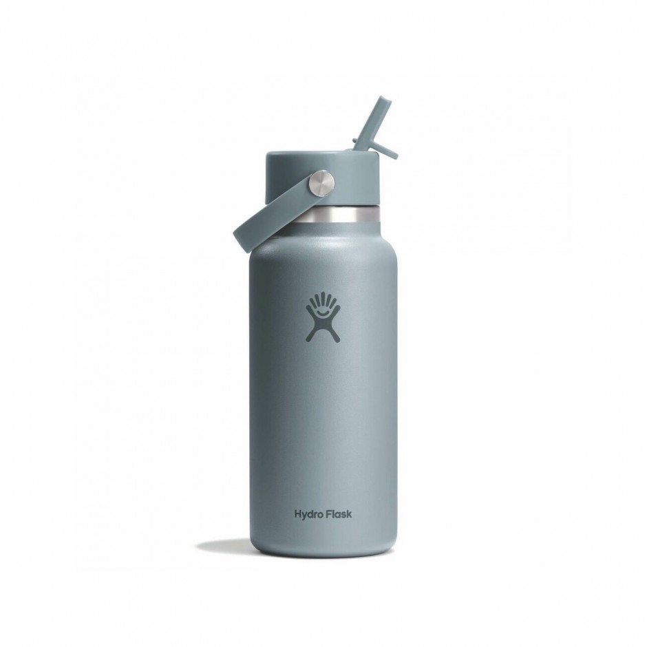 Thermos Bottle Grey - Hydro Flask 32 oz Wide Mouth Flex Cap