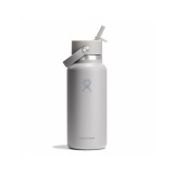 Thermos Bottle Grey - Hydro Flask 32 oz Wide Mouth With Flex Straw Cap Image 