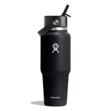 Παγούρι Θερμός Μαύρο - Hydro Flask 32 oz Wide Mouth With Flex Straw Travel Bottle Εικόνα 