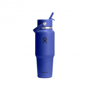 Thermos Bottle Blue - Hydro Flask 32 oz Wide Mouth With Flex Straw Travel Bottle