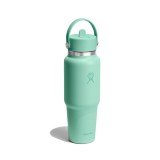 Thermos Bottle Turquoise - Hydro Flask 32 oz Wide Mouth With Flex Straw Travel Bottle Image 