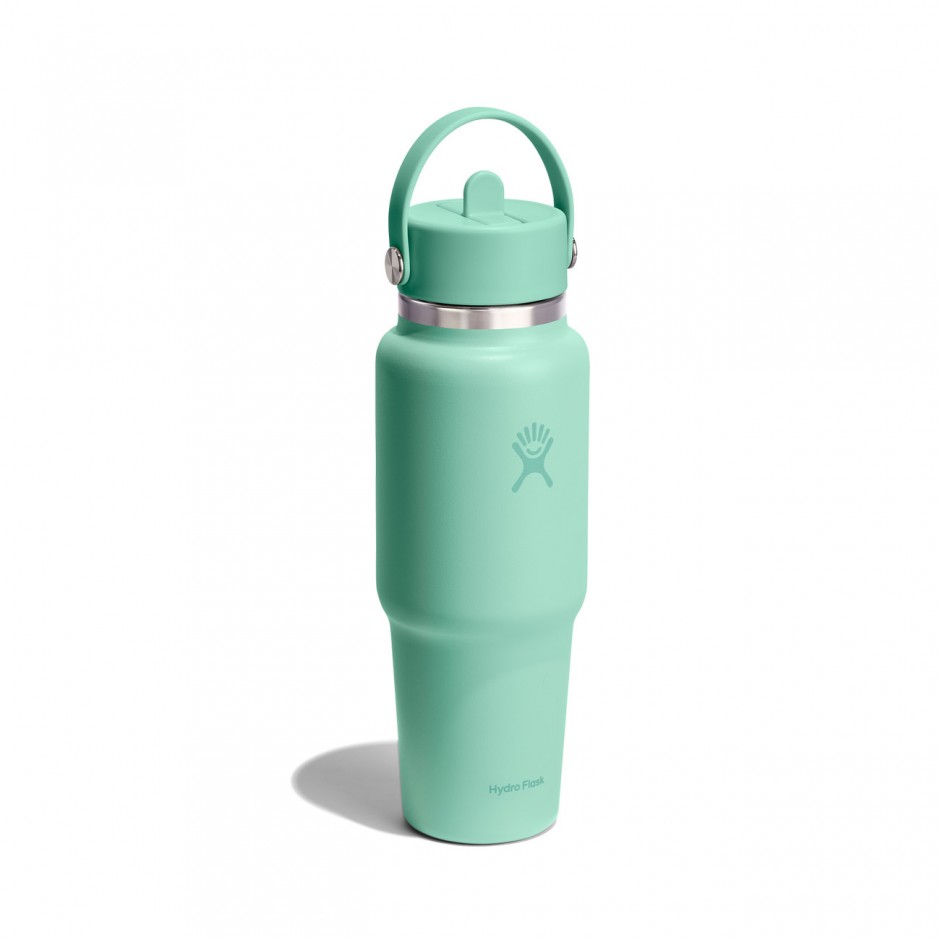 Thermos Bottle Turquoise - Hydro Flask 32 oz Wide Mouth With Flex Straw Travel Bottle