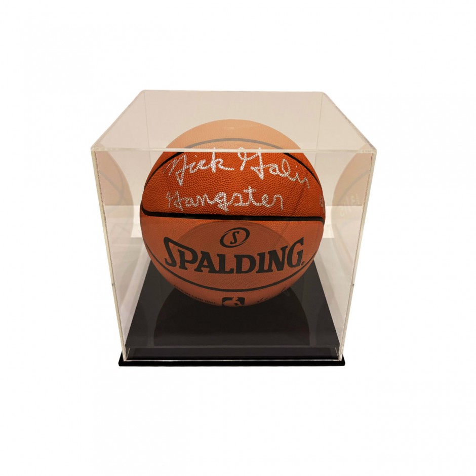 Basketball Display Case - Trace 'N Chase Acrylic Basketball Display Case With Black Base
