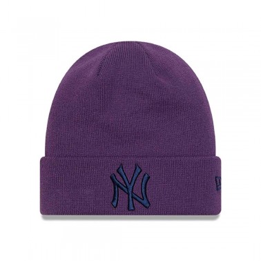 New Era New York Yankees League Essential Cuff Knit Μωβ - Σκουφάκι