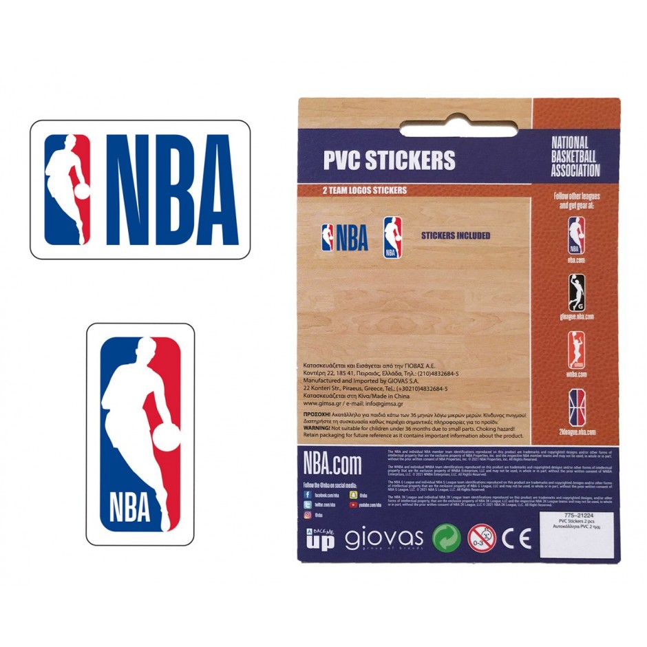 GIM BMU PVC STICKERS  NBA 2 LOGOS TEAM 162PCS 775-21224-NBA LOGO Colorful