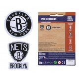 NBA PVC STICKERS 2 LOGOS TEAM 162PCS 775-21224-BROOKLYN NETS Μαύρο Εικόνα 