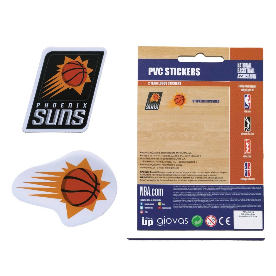 NBA PVC STICKERS 2 LOGOS TEAM 162PCS 775-21224-PHOENIX SUNS Purple