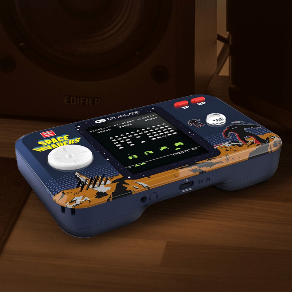 MY ARCADE POCKET PLAYER PRO SPACE INVADERS PORTABLE GAMING SYSTEM DGUNL-7006 Blue