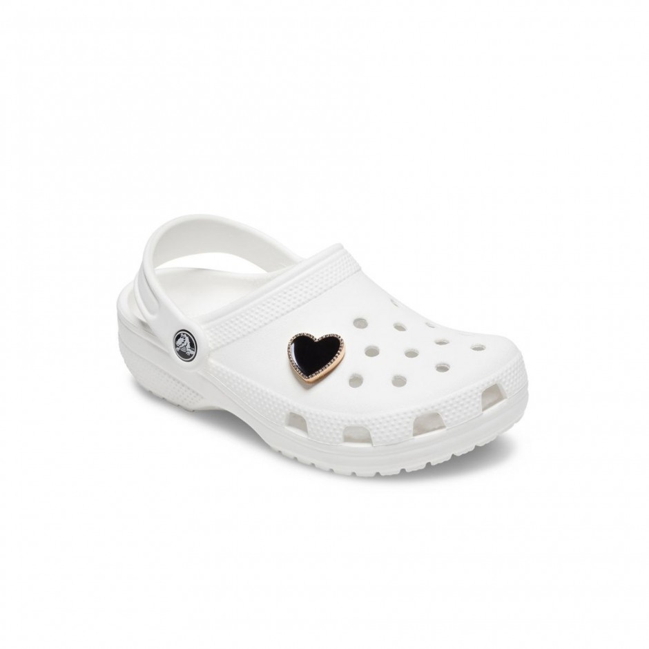 CROCS ELEVATED BLACK HEART WITH GOLD OUTLINE 10011084-UNC Black