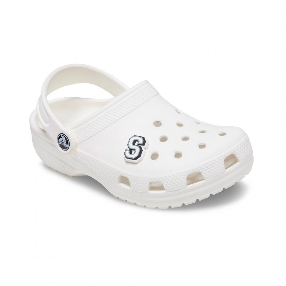 CROCS JIBBITZ LETTER S 10007012-UNC White