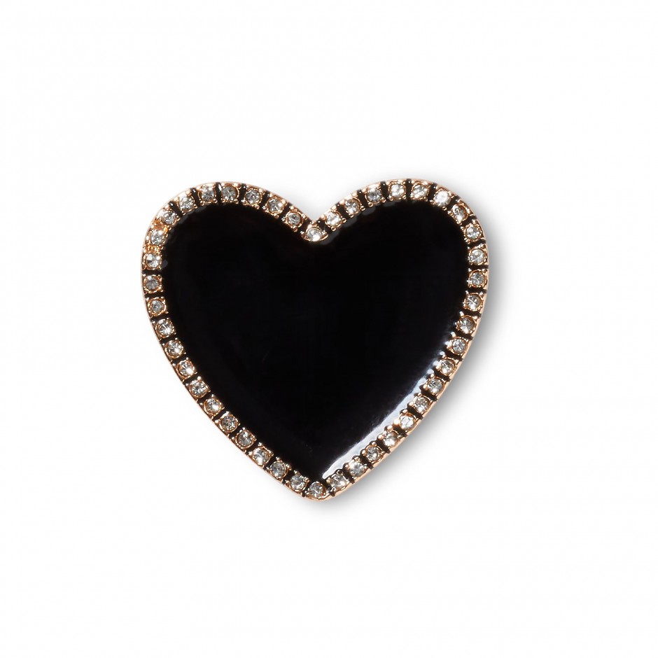 CROCS ELEVATED BLACK HEART WITH GOLD OUTLINE 10011084-UNC Black