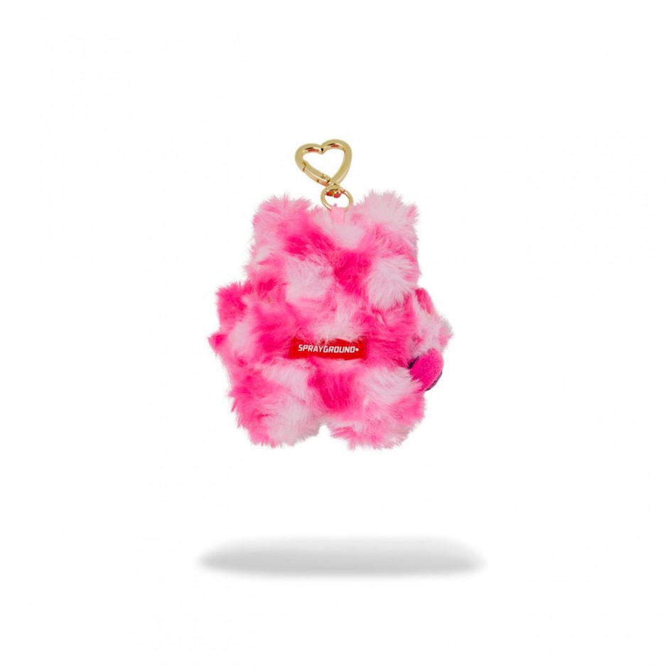Μπρελόκ Ροζ - Sprayground Pink Fur Check Bear Cub Keychain