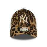 Women's Cap Brown - New Era New York Yankees MLB Leopard 9FORTY A-Frame Image 1