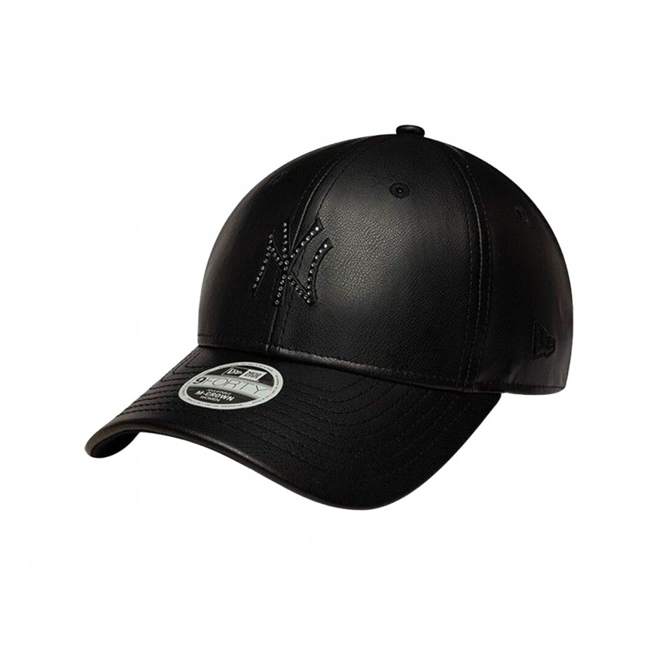 Γυναικείο Καπέλο Μαύρο - New Era New York Yankees Womens MLB Diamante PU Black 9FORTY M-Crown