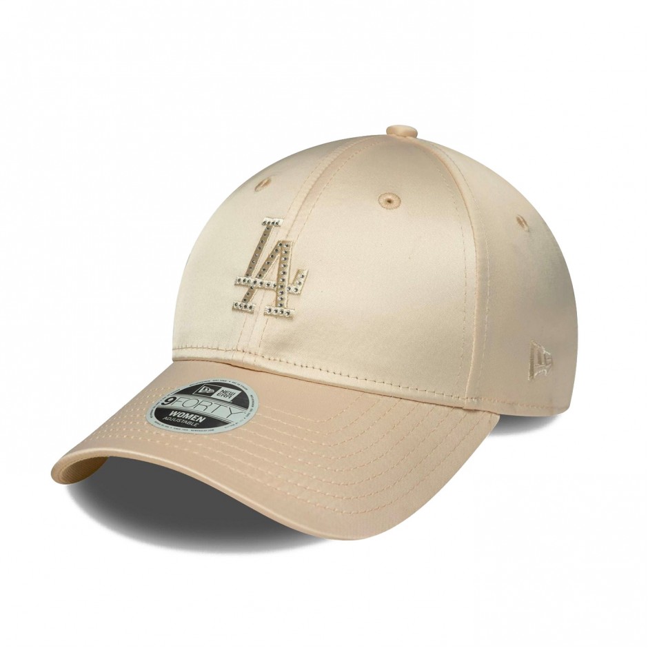 Γυναικείο Καπέλο Μπεζ - New Era LA Dodgers MLB Satin Rhinestone Cream 9FORTY