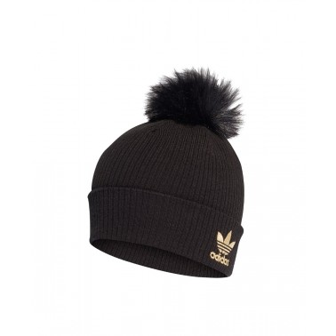 adidas Originals W FUR POM BEANI H35531 Μαύρο