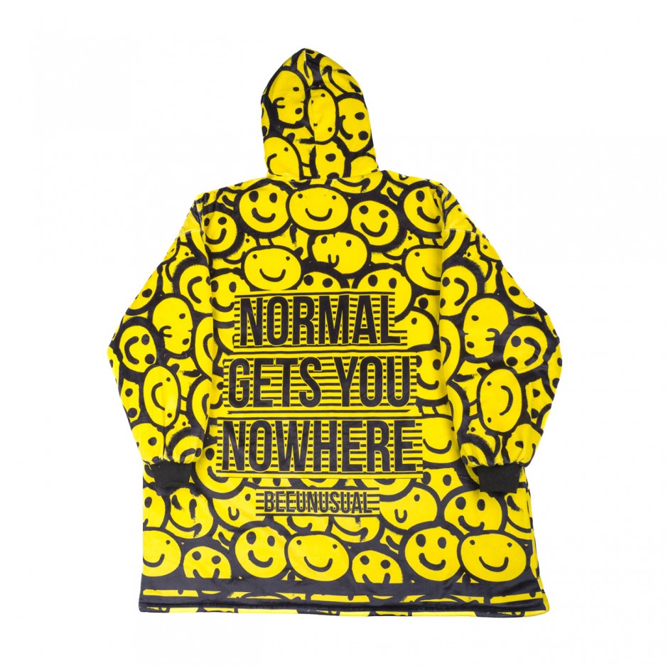BEE UNUSUAL BEE FXXXING UNUSUAL HOODED PONCHO BLANKET HH-257441-YELLOW Yellow