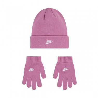 NIKE BOYS CLUB BEANIE/GLOVE SET 9A2961-ACG Pink