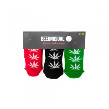 BEE UNUSUAL BABY LEAF 3PK SOCKS AS-19420-MUL Colorful