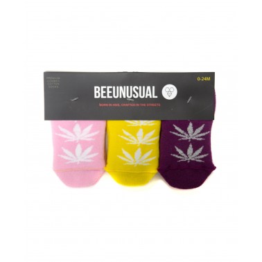 BEE UNUSUAL BABY LEAF 3PK SOCKS AS-19421-MUL Colorful