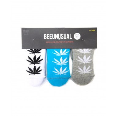 BEE UNUSUAL BABY LEAF 3PK SOCKS AS-19422-MUL Colorful