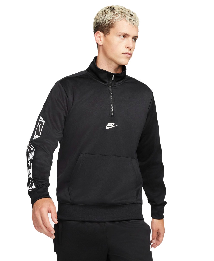 NIKE SPORTSWEAR MEN'S HALF-ZIP TOP DM4674-010 Black - Sneakercage.gr